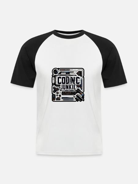 Coding Junkie 11 - Men's Baseball T-Shirt - white/black