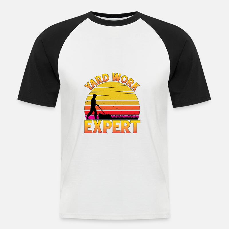 Yard Work Expert 21 - Männer Baseball-T-Shirt - Weiß/Schwarz