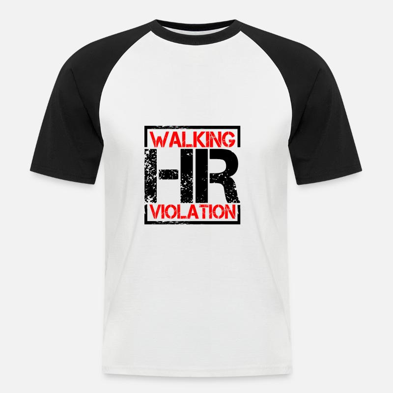 Walking Hr Violation 6 - Männer Baseball-T-Shirt - Weiß/Schwarz