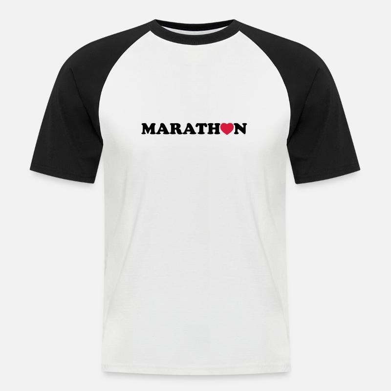 marathon - Men's Baseball T-Shirt - white/black