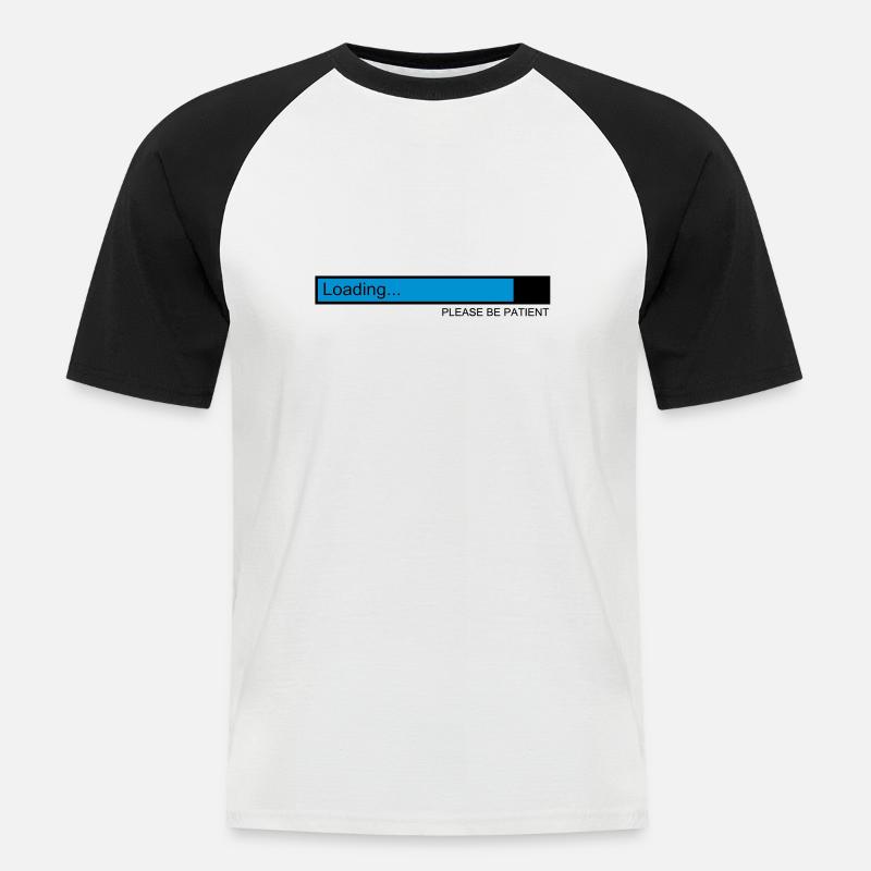 loading / ladebalken / pc / download - Männer Baseball-T-Shirt - Weiß/Schwarz