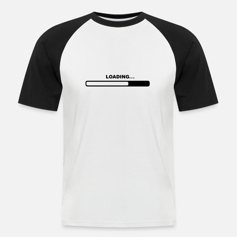 loading_f1 - Männer Baseball-T-Shirt - Weiß/Schwarz