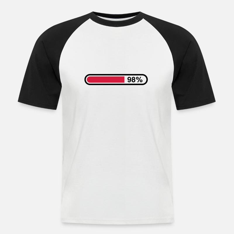 loading_bar__1f2 - Männer Baseball-T-Shirt - Weiß/Schwarz