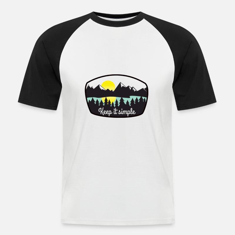 Keep it simple - Männer Baseball-T-Shirt - Weiß/Schwarz
