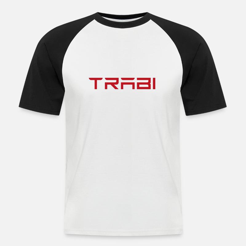 TRABI - lustig - Nostalgie - Männer Baseball-T-Shirt - Weiß/Schwarz