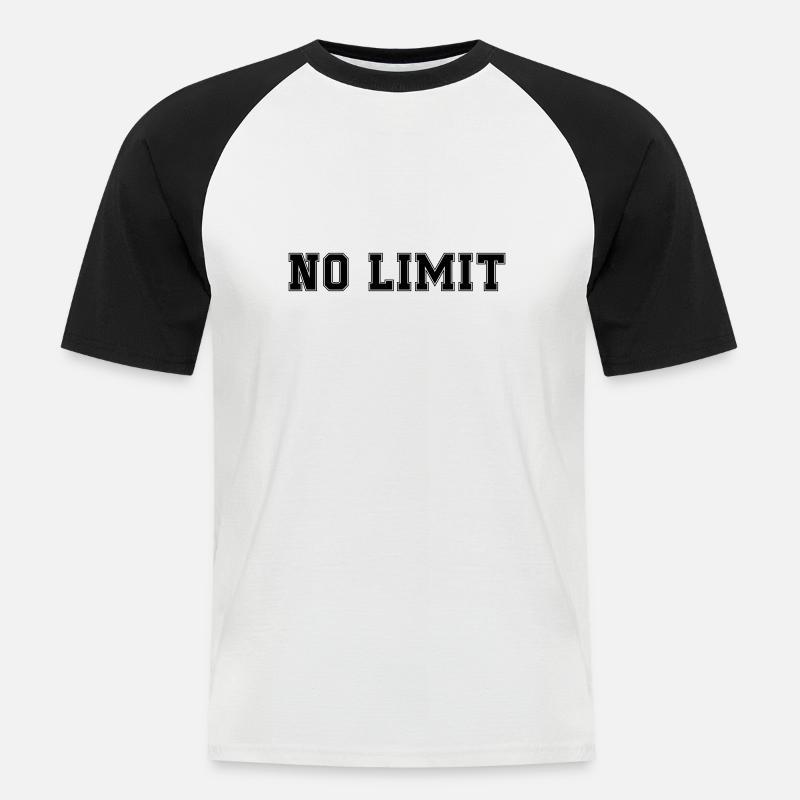 no limit - Männer Baseball-T-Shirt - Weiß/Schwarz