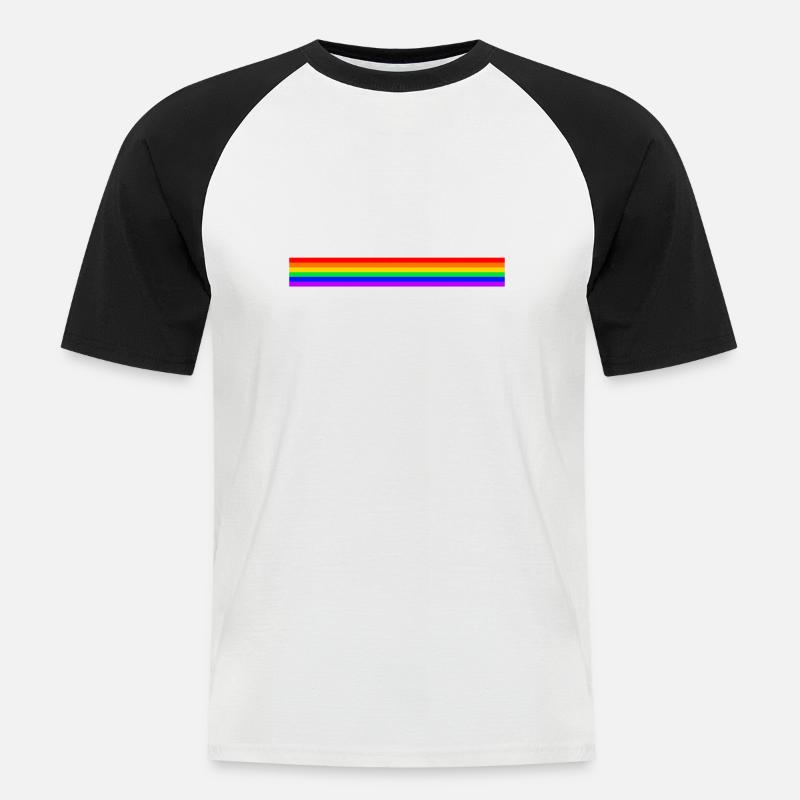 RAINBOW STYLE - Männer Baseball-T-Shirt - Weiß/Schwarz