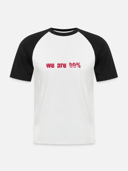 anonymous we are 99% - Männer Baseball-T-Shirt - Weiß/Schwarz
