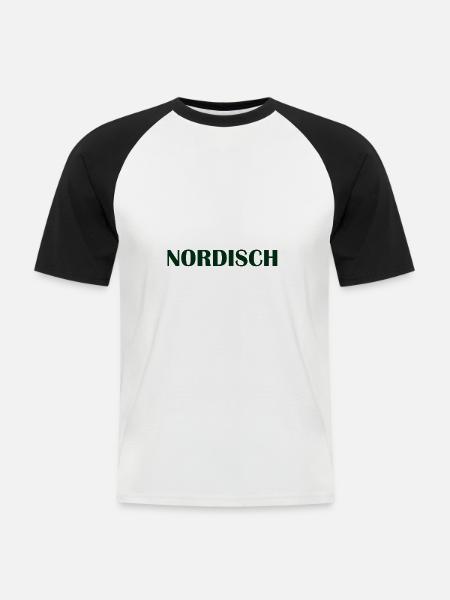 Nordisch - Männer Baseball-T-Shirt - Weiß/Schwarz