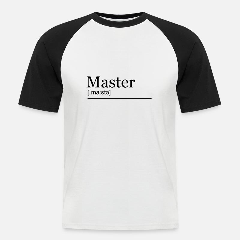 Master Studium Lautschrift - Männer Baseball-T-Shirt - Weiß/Schwarz