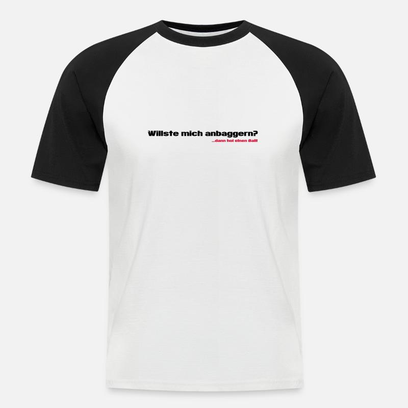 Anbaggern - Männer Baseball-T-Shirt - Weiß/Schwarz