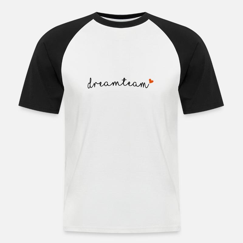 dreamteam - Männer Baseball-T-Shirt - Weiß/Schwarz