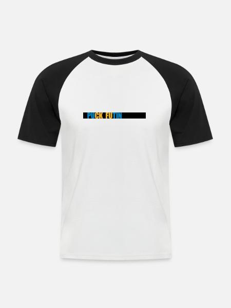 puck futin logo design - Men's Baseball T-Shirt - white/black