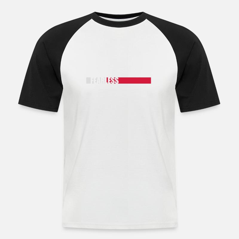 fearless Text Quote Design - Men's Baseball T-Shirt - white/black