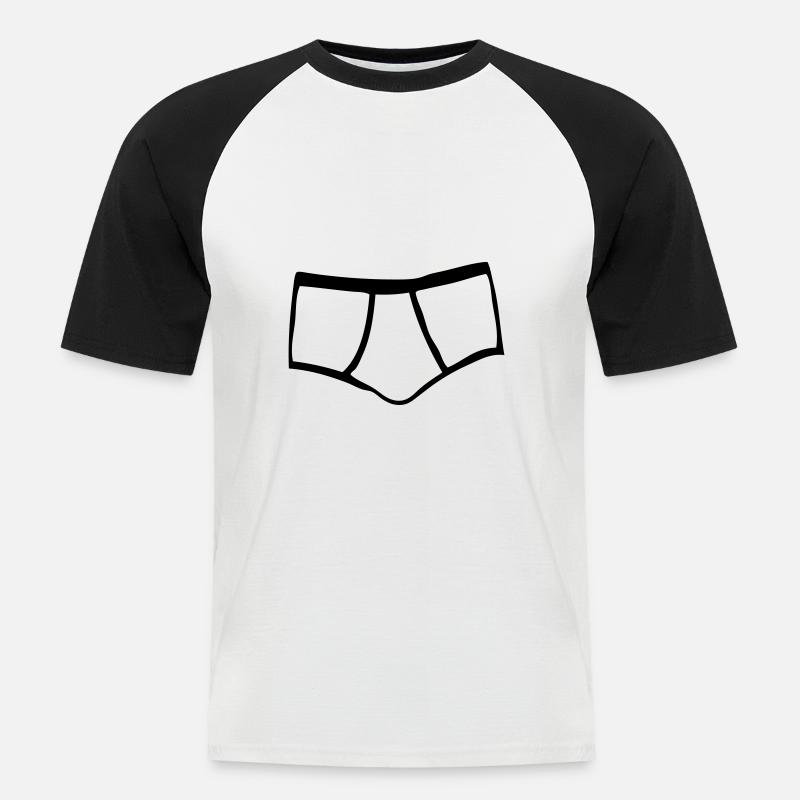 Slip Calecon Man 1 - Männer Baseball-T-Shirt - Weiß/Schwarz