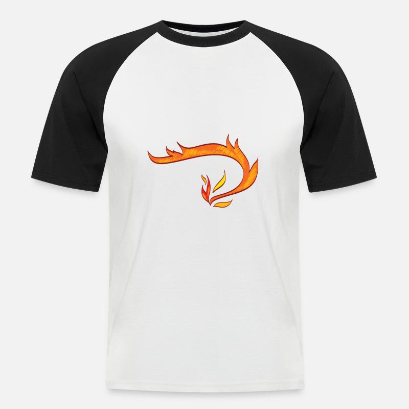 fire 6 - Männer Baseball-T-Shirt - Weiß/Schwarz