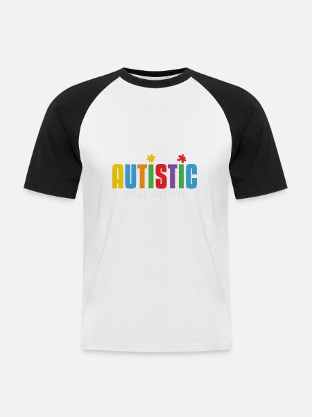 Autism Awareness Month - Men's Baseball T-Shirt - white/black