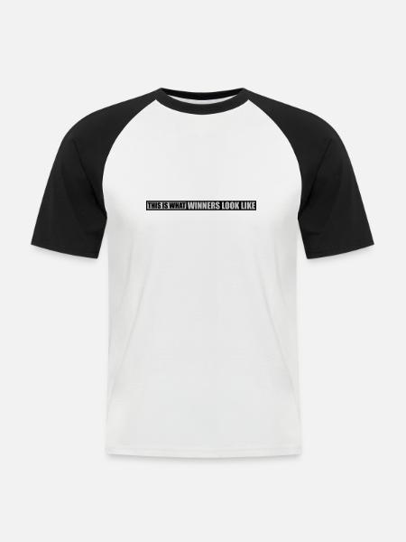 What Winners Look Like - Männer Baseball-T-Shirt - Weiß/Schwarz