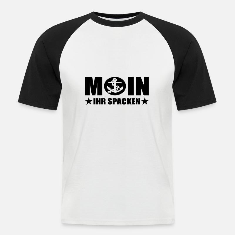 moin - Männer Baseball-T-Shirt - Weiß/Schwarz