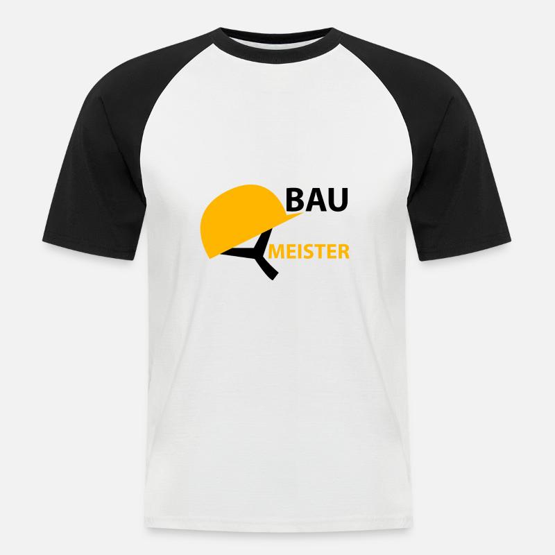 Master Builder Construction Worker - Men's Baseball T-Shirt - white/black