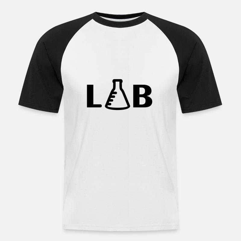 LAB (1c) - Männer Baseball-T-Shirt - Weiß/Schwarz