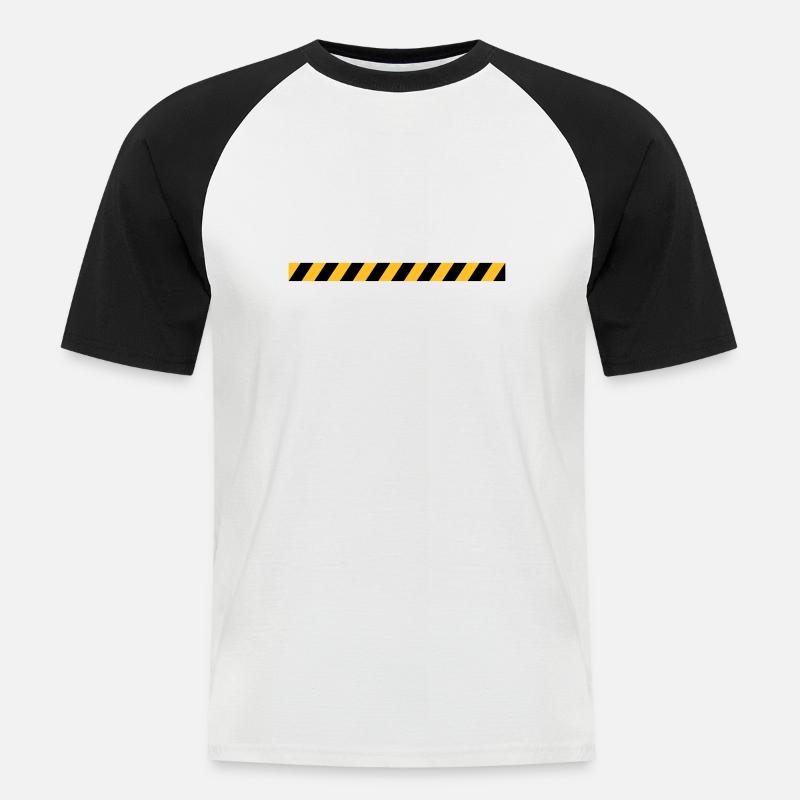 Absperrband Linie Design - Männer Baseball-T-Shirt - Weiß/Schwarz
