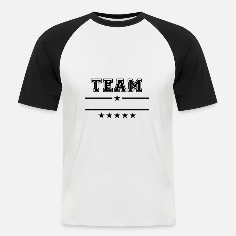 Team - Männer Baseball-T-Shirt - Weiß/Schwarz