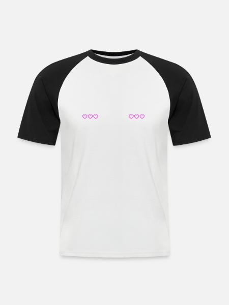 Bester Papa Herz Liebe - Männer Baseball-T-Shirt - Weiß/Schwarz