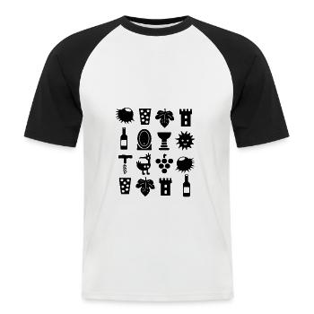 Pfalz - Männer Baseball-T-Shirt - Weiß/Schwarz - Vorne - Nik (191cm)
