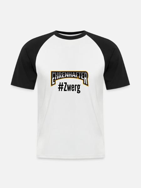 Ehrenhafter #Zwerg - Männer Baseball-T-Shirt - Weiß/Schwarz