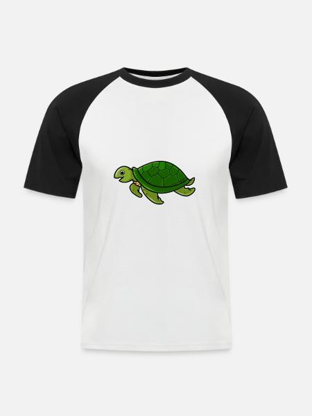 turtle - Men's Baseball T-Shirt - white/black