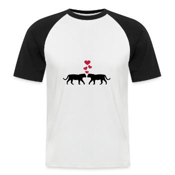Tiger - T-shirt baseball manches courtes Homme - blanc/noir - Devant - Nik (191cm)