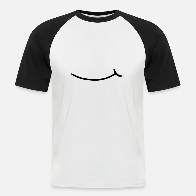 Bocca che ride. ridere - Maglia da baseball a manica corta da uomo - bianco/nero