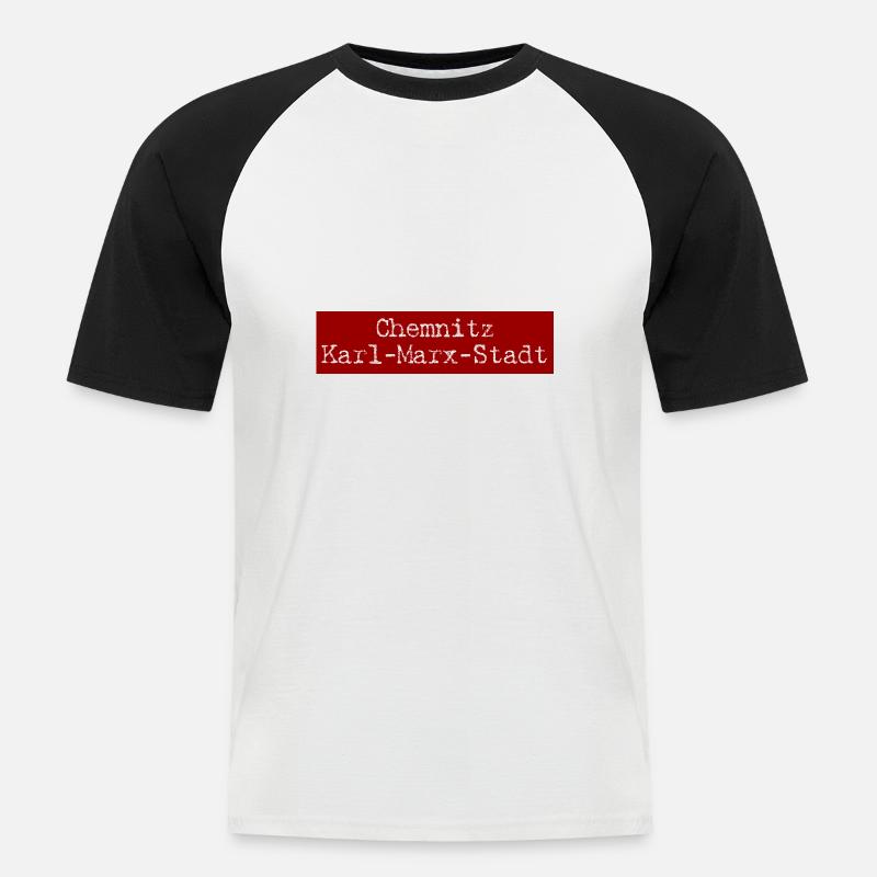 chemnitz - Männer Baseball-T-Shirt - Weiß/Schwarz