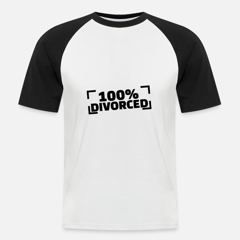 Scheidung - Männer Baseball-T-Shirt - Weiß/Schwarz