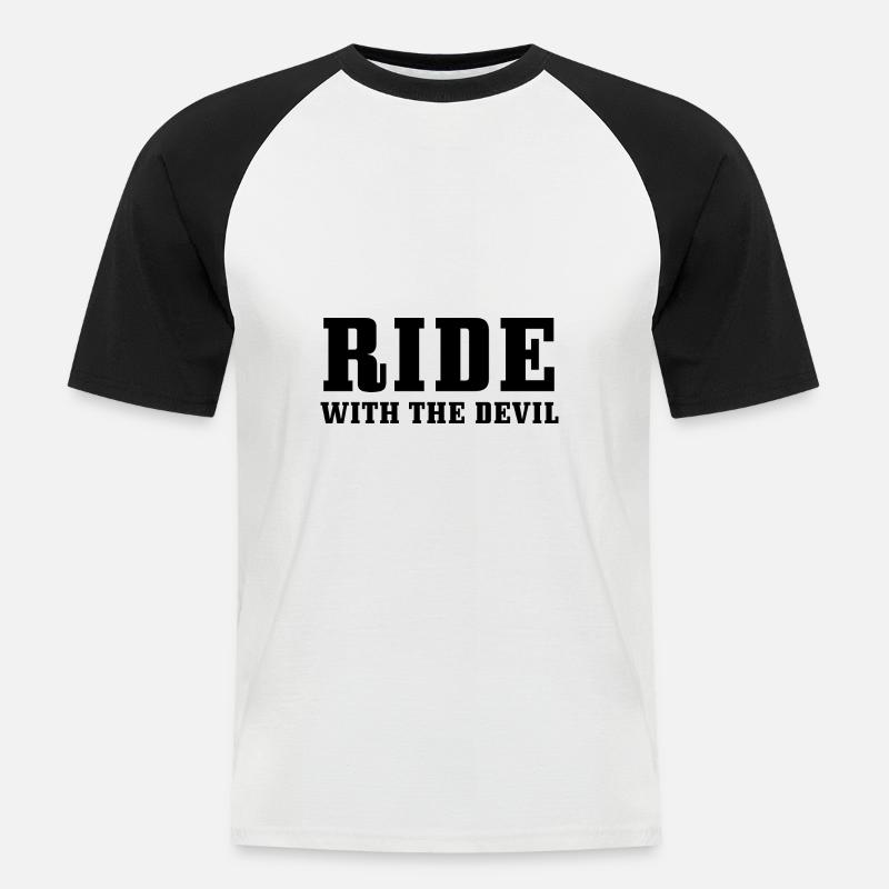 Ride with the Devil - Männer Baseball-T-Shirt - Weiß/Schwarz