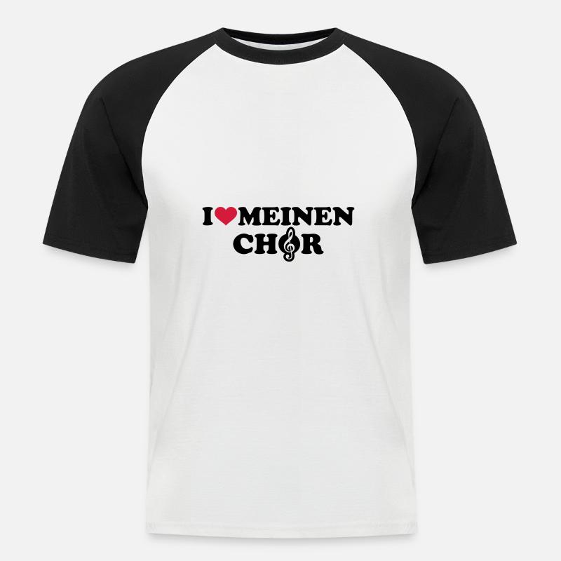 Chor - Männer Baseball-T-Shirt - Weiß/Schwarz