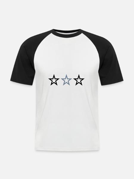 3 STARS - Men's Baseball T-Shirt - white/black