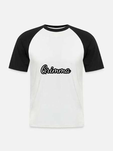 Grimma - Textdesign mit Stadtnamen - Männer Baseball-T-Shirt - Weiß/Schwarz