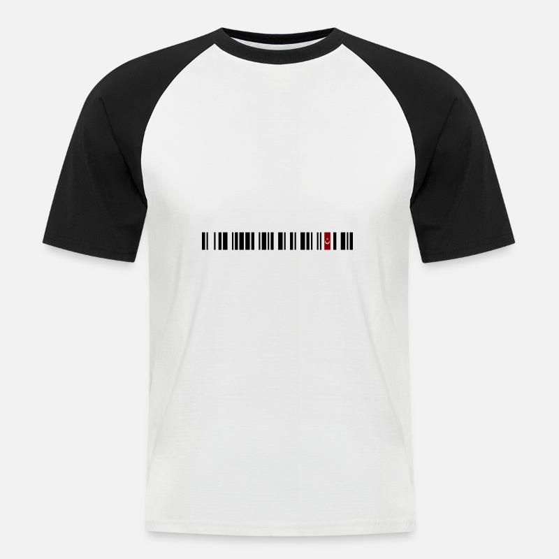 Turkey - Männer Baseball-T-Shirt - Weiß/Schwarz