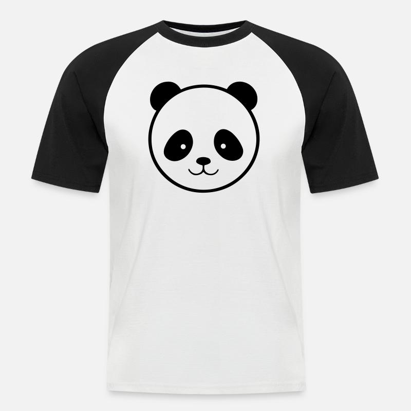 Panda - Männer Baseball-T-Shirt - Weiß/Schwarz
