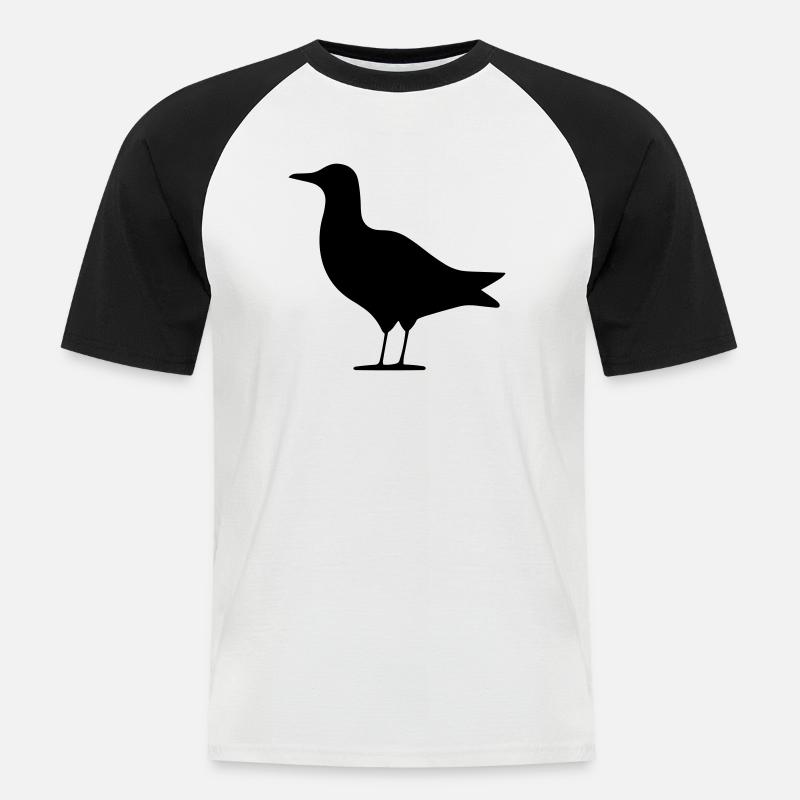 Vogel - Männer Baseball-T-Shirt - Weiß/Schwarz