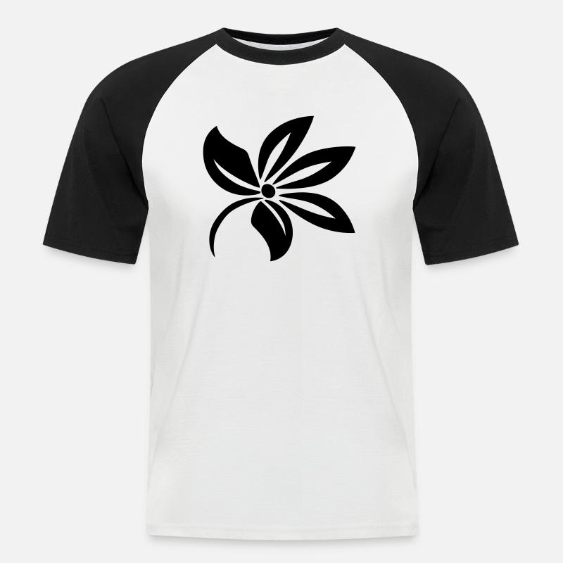 Blume - Männer Baseball-T-Shirt - Weiß/Schwarz