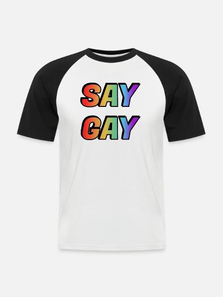 SAG GAY LGBT Pride - Männer Baseball-T-Shirt - Weiß/Schwarz