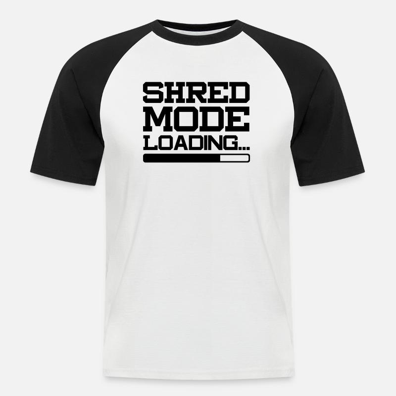 SHRED MODE LOADING - Männer Baseball-T-Shirt - Weiß/Schwarz
