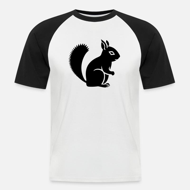 Eichhörnchen - Männer Baseball-T-Shirt - Weiß/Schwarz