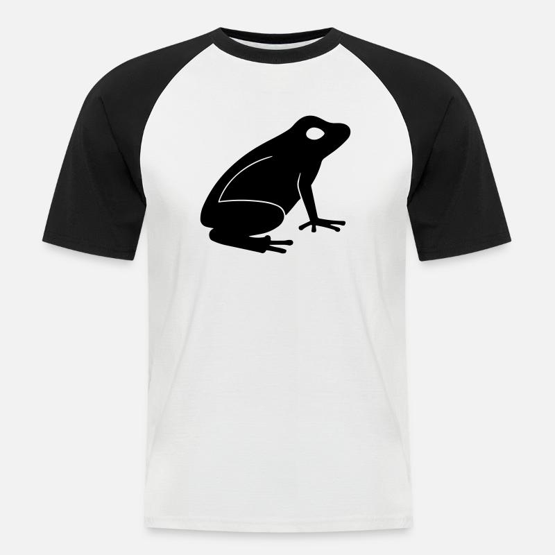 Frosch - Männer Baseball-T-Shirt - Weiß/Schwarz