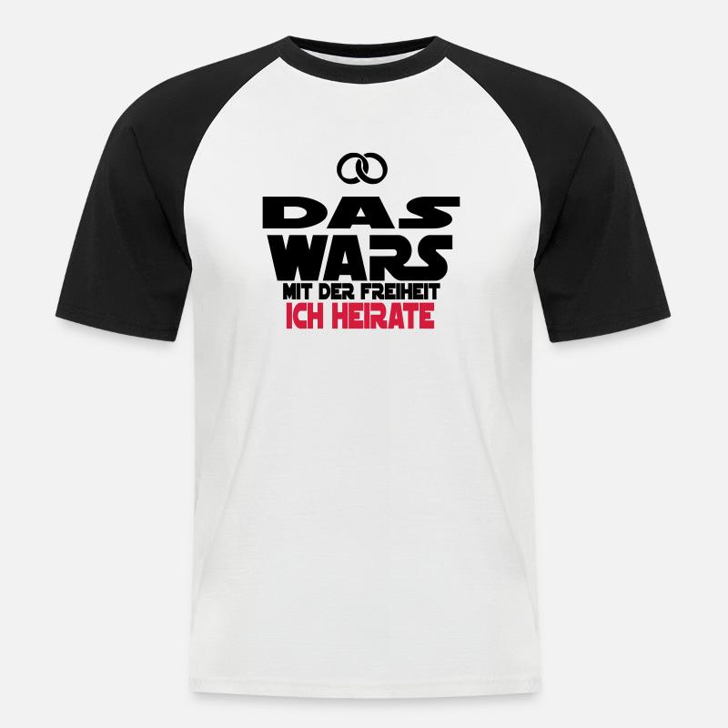 das wars ich heirate - Männer Baseball-T-Shirt - Weiß/Schwarz
