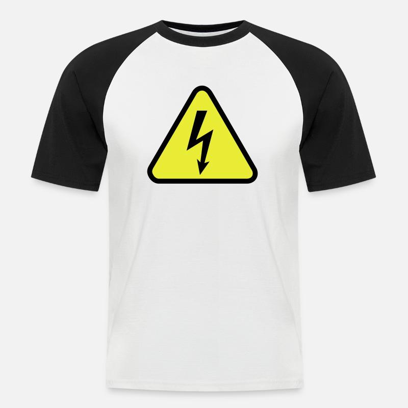 Strom - Männer Baseball-T-Shirt - Weiß/Schwarz