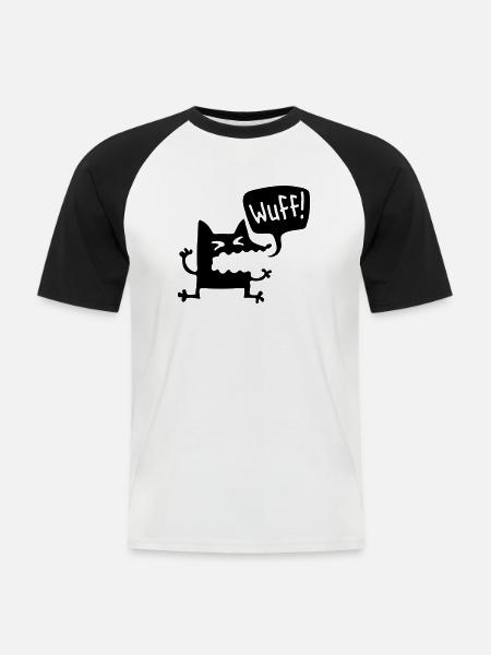 woof - Dog - Men's Baseball T-Shirt - white/black